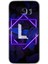 Galaxy S7 Edge Kılıf Hd Desen Baskılı Arka Kapak + Kırılmaz Cam - Dark Neon Yaprak L Harfi 1