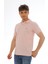 Erkek Açık Pembe Pamuklu Likralı Kısa Kollu Ön Düğmeli Nakışlı Polo Yaka T-Shirt 3