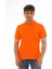 Erkek Oranj Pamuklu Likralı Kısa Kollu Ön Düğmeli Nakışlı Polo Yaka T-Shirt 1