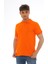 Erkek Oranj Pamuklu Likralı Kısa Kollu Ön Düğmeli Nakışlı Polo Yaka T-Shirt 3