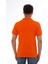 Erkek Oranj Pamuklu Likralı Kısa Kollu Ön Düğmeli Nakışlı Polo Yaka T-Shirt 4