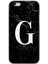 Apple iPhone 6s Kılıf Hd Desen Baskılı Arka Kapak + Kırılmaz Cam - Siyah Mermer Desenli G Harfi 1