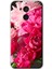 General Mobile Gm 8 Kılıf Hd Desen Baskılı Arka Kapak + Esnek Nano Cam - Kırmızı Beyaz Gül 1