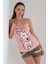 Pamuklu Kadın Ip Askılı Şortlu Pijama Takım 1