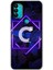 General Mobile Gm 21 Plus Kılıf Hd Desen Baskılı Arka Kapak + Kırılmaz Cam - Dark Neon Yaprak C Harfi 1