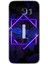Galaxy S7 Edge Kılıf Hd Desen Baskılı Arka Kapak + Kırılmaz Cam - Dark Neon Yaprak I Harfi 1
