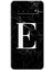 Galaxy S10 Plus Kılıf Hd Desen Baskılı Arka Kapak + Esnek Nano Cam - Siyah Mermer Desenli E Harfi 1