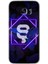 Galaxy S7 Edge Kılıf Hd Desen Baskılı Arka Kapak + Kırılmaz Cam - Dark Neon Yaprak Ş Harfi 1