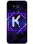 General Mobile Gm 8 Kılıf Hd Desen Baskılı Arka Kapak + Esnek Nano Cam - Dark Neon Yaprak K Harfi 1
