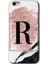 iPhone 6s Kılıf Hd Desen Baskılı Arka Kapak + Kırılmaz Cam - Pembe Mermer Desenli R Harfi 1