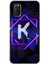 Oppo A92 Kılıf Hd Desen Baskılı Arka Kapak + Esnek Nano Cam - Dark Neon Yaprak K Harfi 1
