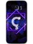 Galaxy S7 Edge Kılıf Hd Desen Baskılı Arka Kapak + Kırılmaz Cam - Dark Neon Yaprak Ç Harfi 1
