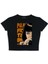 Pulp Fiction Baskılı Siyah Crop 1