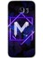 Galaxy S7 Edge Kılıf Hd Desen Baskılı Arka Kapak + Kırılmaz Cam - Dark Neon Yaprak M Harfi 1