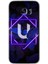 Galaxy S7 Edge Kılıf Hd Desen Baskılı Arka Kapak + Kırılmaz Cam - Dark Neon Yaprak U Harfi 1