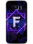 Galaxy S7 Edge Kılıf Hd Desen Baskılı Arka Kapak + Kırılmaz Cam - Dark Neon Yaprak F Harfi 1