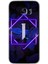 Galaxy S7 Edge Kılıf Hd Desen Baskılı Arka Kapak + Kırılmaz Cam - Dark Neon Yaprak I Harfi 1