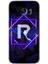 Galaxy S7 Edge Kılıf Hd Desen Baskılı Arka Kapak + Kırılmaz Cam - Dark Neon Yaprak R Harfi 1