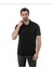 Yakalı Tişört Siyah Pamuklu Tshirt 1