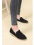 Lazer Delikli Loafer Siyah 3