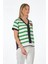 Oversize V Yaka Çizgili Kadın T-Shirt - Minimalist Stil 4