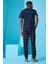 Lacivert Hello Summer Baskılı Kısa Kollu Erkek Pijama Takımı 5
