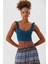 Kalp Yaka Fırfırlı Askılı Crop Bluz 1