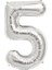5 Rakamı Gümüş Folyo Balon 16 Inch 40 cm 1