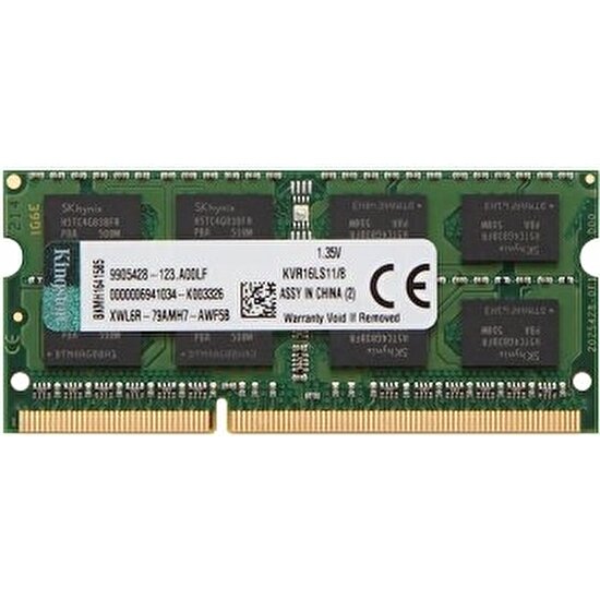 Kingston 8 GB PC3L-12800 CL11 204-PİN Sodımm KVR16LS11/8 Ram Bellek