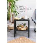 Deyhome Balkon Bahçe Havuz Plaj Sehpası Banyo Mutfak Rafı Gazetelikli Masa 2 Katlı Organizer