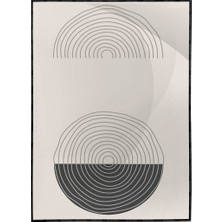 SHOP365 Şekiller ve Çizgiler Krem Gri Renkler Modern Poster P-002133