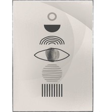 SHOP365 El Göz ve Çizgiler Krem Gri Renkler Modern Poster P-002138