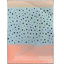 SHOP365 Fırça Darbeleri Çöl Kumu Mavi Pembe Krem Renkler Modern Poster P-002829