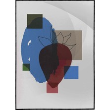 SHOP365 Çiçek Mavi Kırmızı Renkler Modern Poster P-003634