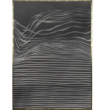 SHOP365 Ay ve Çizgiler Siyah Gri Renkler Modern Poster P-003405