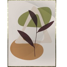 SHOP365 Yapraklar ve Şekiller Karışık Renkler Modern Poster P-003973