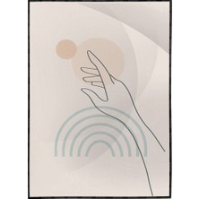 SHOP365 Kadın Eli ve Şekiller Pastel Renkler Modern Poster P-004406
