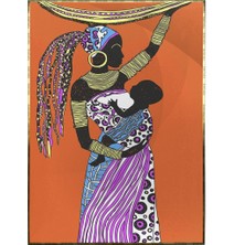 SHOP365 Afrikalı Kadın ve Bebeği Illüstrasyon Poster P-000127