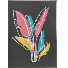 SHOP365 Yapraklar ve Şekiller Renkli Modern Illüstrasyon Poster P-000600