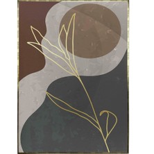 SHOP365 Yaprak ve Şekiller Koyu Renkler Modern Poster P-001521