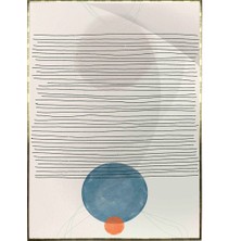 SHOP365 Şekiller Krem Mavi Turuncu Renkler Modern Poster P-001817