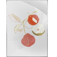 SHOP365 Meyveler Altın Gold Pembe Modern Illüstrasyon Poster P-003615