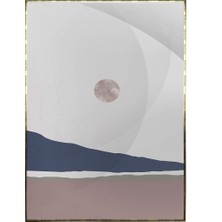 SHOP365 Güneş Ay Gökyüzü ve Dağ Manzara Sulu Boya Efektli Poster P-003005