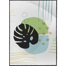 SHOP365 Palmiye Yaprakları ve Şekiller Açık Tonlar Modern Poster P-003824