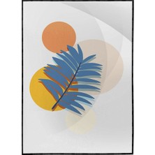 SHOP365 Yapraklar ve Şekiller Karışık Renkler Modern Poster P-003452