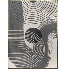 SHOP365 Ay ve Şekiller Siyah Gri Renkler Modern Poster P-003397