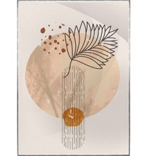 SHOP365 Yapraklar Gri Turuncu Kırmızı Renkler Modern Poster P-004379