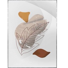 SHOP365 Yaprak Gri Turuncu Kırmızı Renkler Modern Poster P-004342