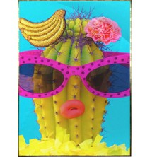 SHOP365 Sevimli Kaktüs Tatilde Canlı Renkler Illüstrasyon Poster P-000088