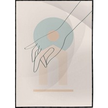 SHOP365 Kadın Eli ve Şekiller Pastel Renkler Modern Poster P-004405